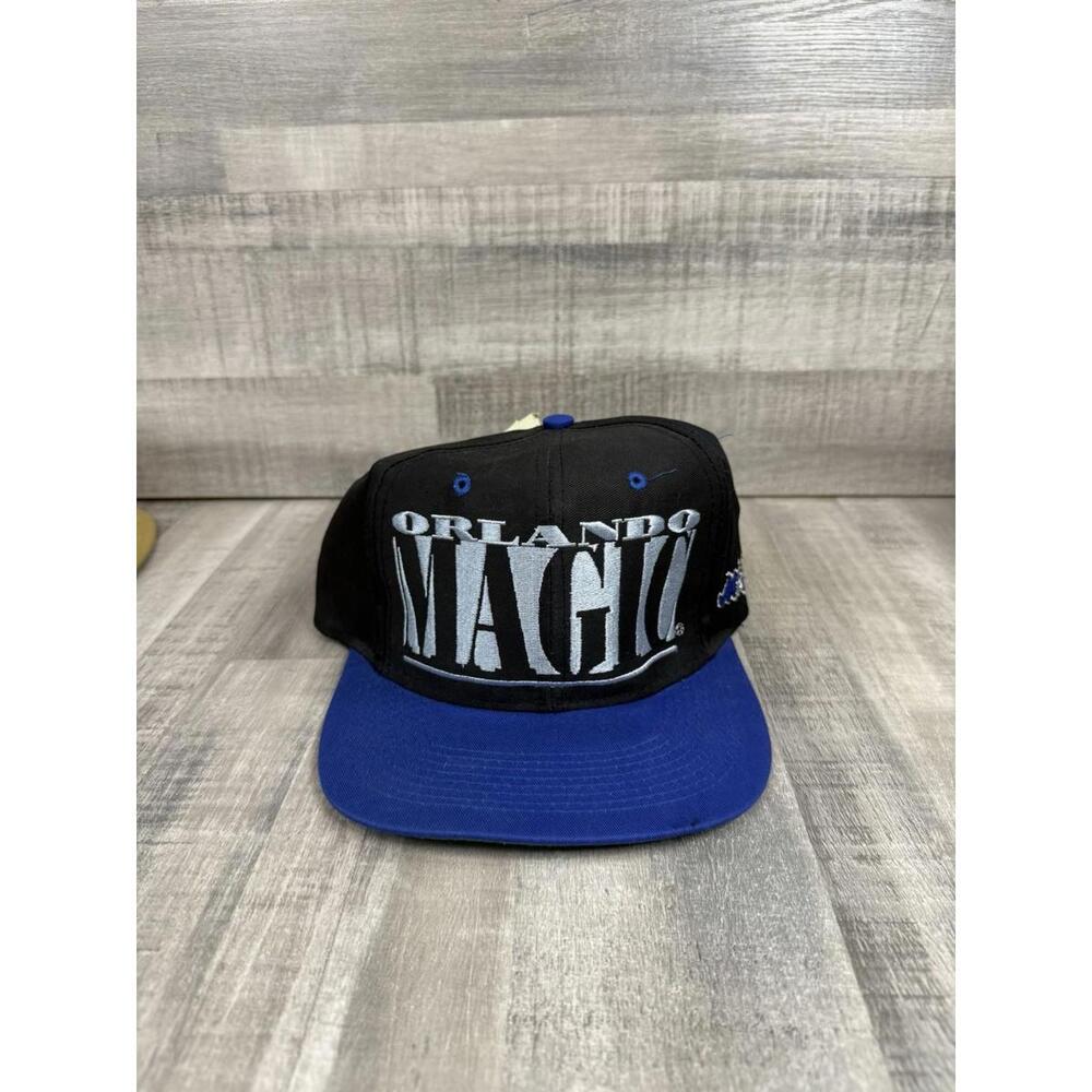 Vintage Orlando Magic Logo 7 SnapBack Hat Cap Shaq Penny Black USA OSFA